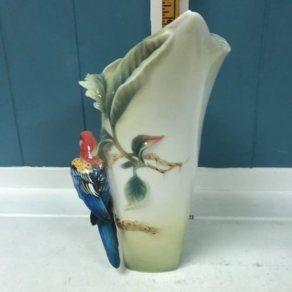 Vintage Franz Collection Paradise Calling Macaw‎ Bird Porcelain 10